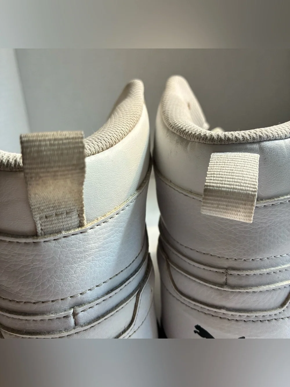 Puma White and Black High-Top Sneakers